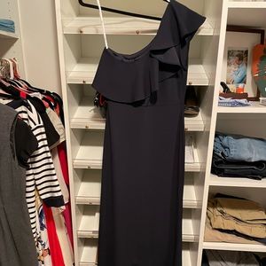 Lulus navy one shoulder maxi dress
